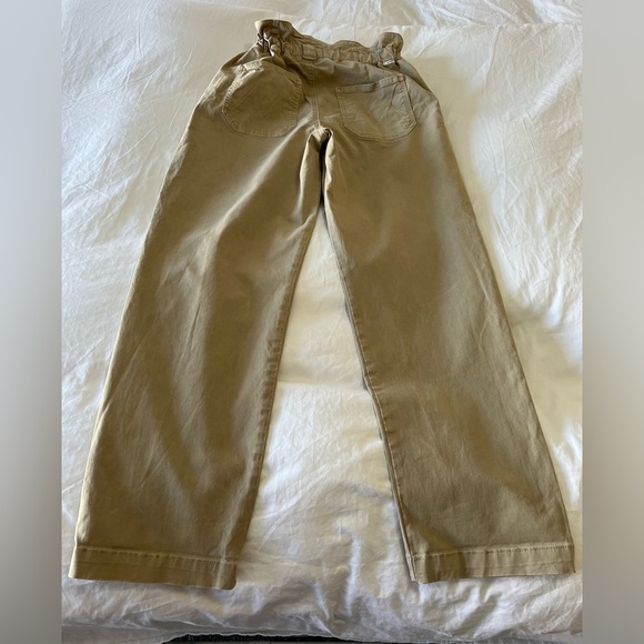 Mother | Size 26 | Yoyo Ruffle Greaser Paper Bag Highrise Straight Khakis Pants - Picture 5 of 12